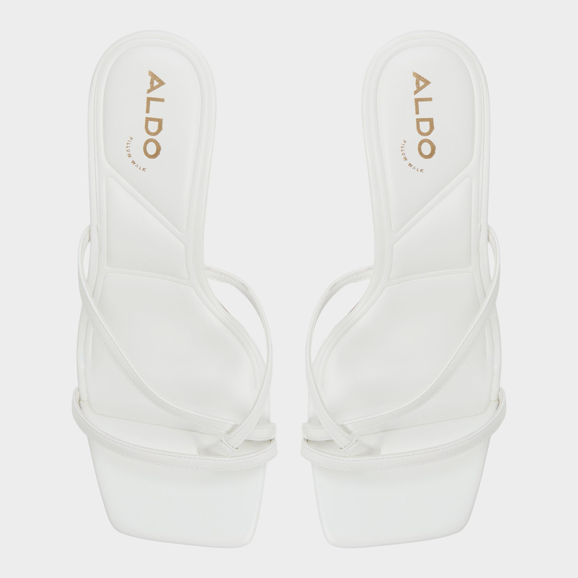 Aldo Calypsa White Women's Heeled mules - Strappy heeled sandal, Block heel White
