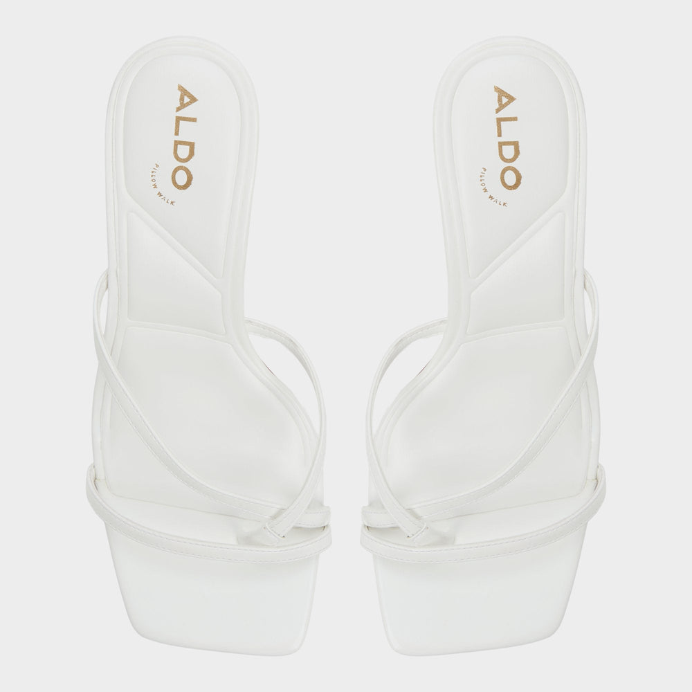 Aldo Calypsa White Women's Heeled mules - Strappy heeled sandal, Block heel White