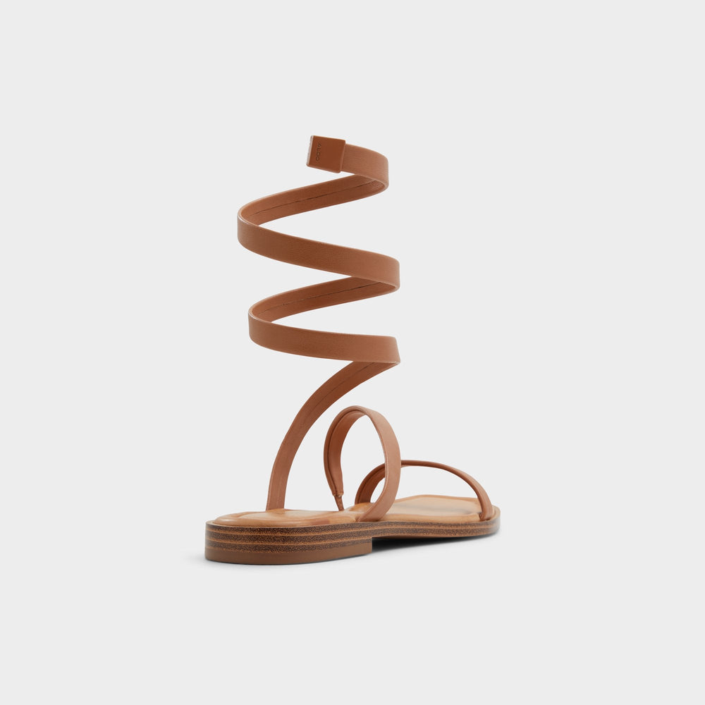 Aldo Spinella in Medium Brown - Strappy flat sandal Medium Brown