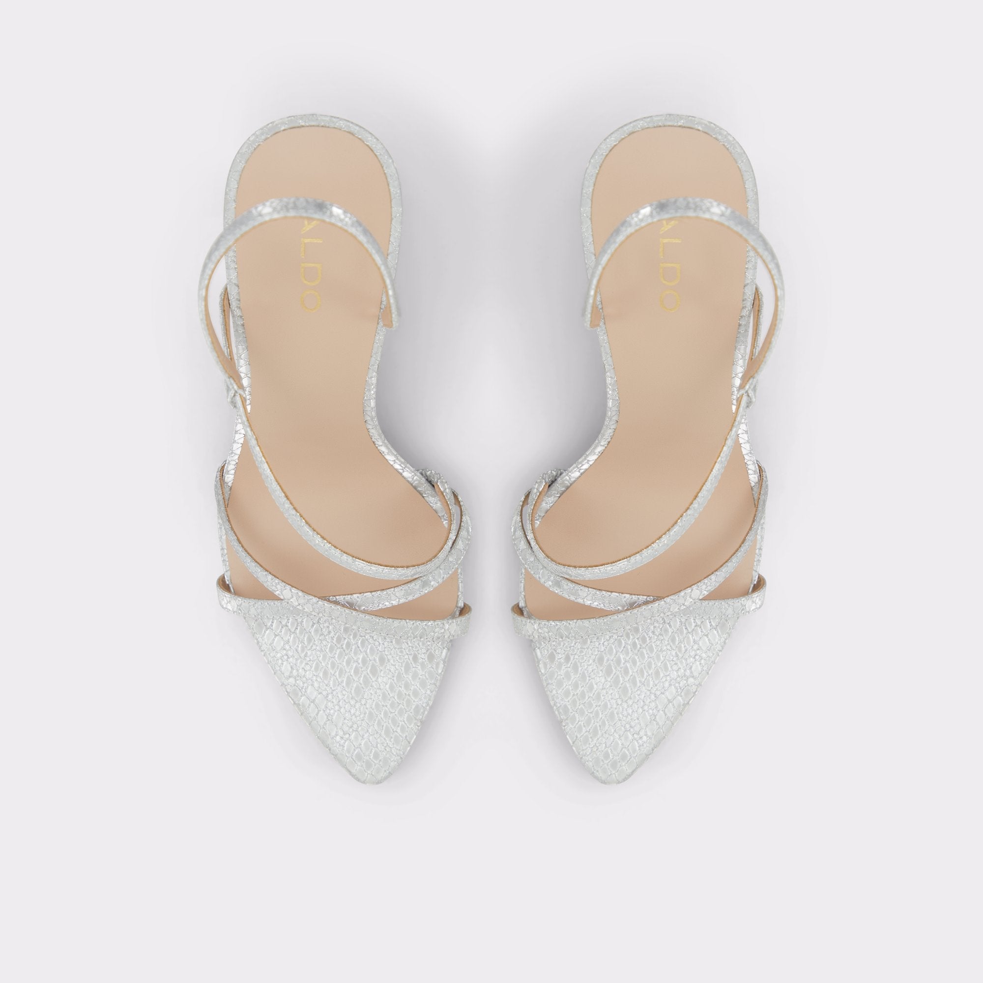 Aldo Resurge in Silver - Strappy stiletto sandal, Stiletto heel Silver