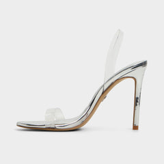 Aldo Quinilynn Silver Women's Iridescent metallics - Strappy heeled sandal, Stiletto heel Silver