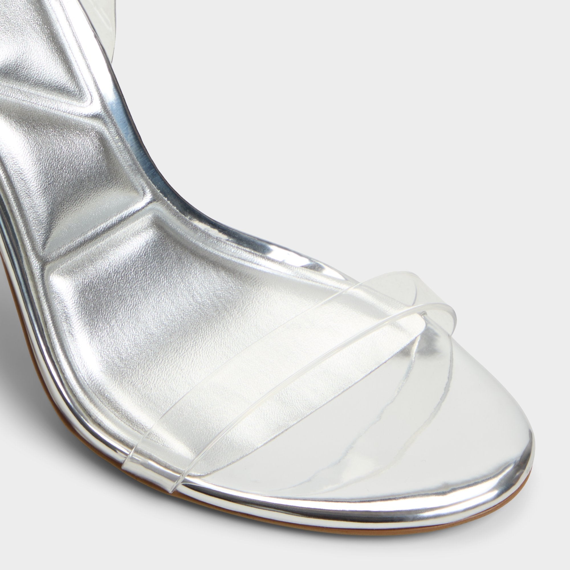 Aldo Quinilynn Silver Women's Iridescent metallics - Strappy heeled sandal, Stiletto heel Silver