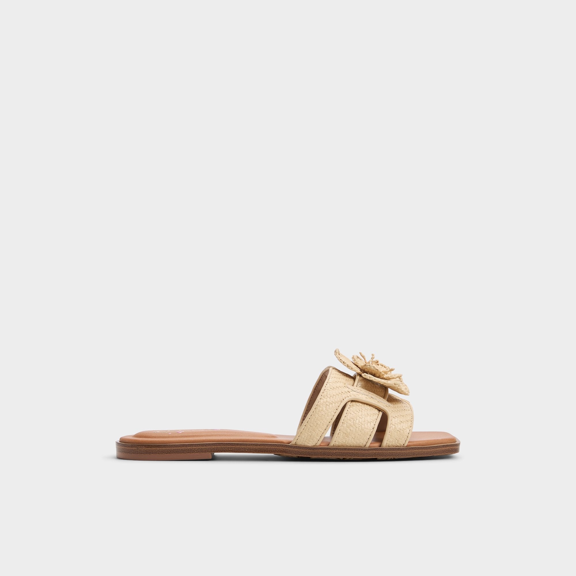 Aldo Seaflower Light Beige Women's Flats - Slide sandal Light Beige