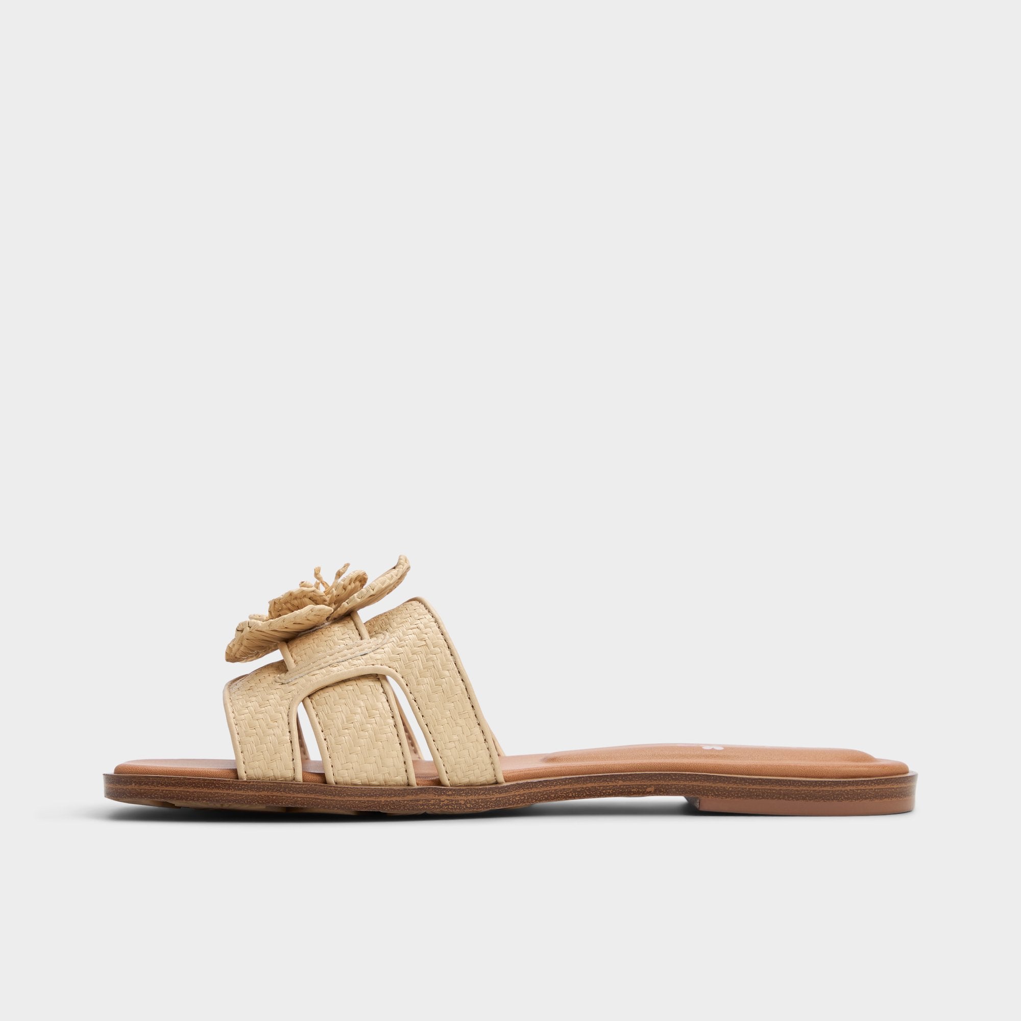 Aldo Seaflower Light Beige Women's Flats - Slide sandal Light Beige