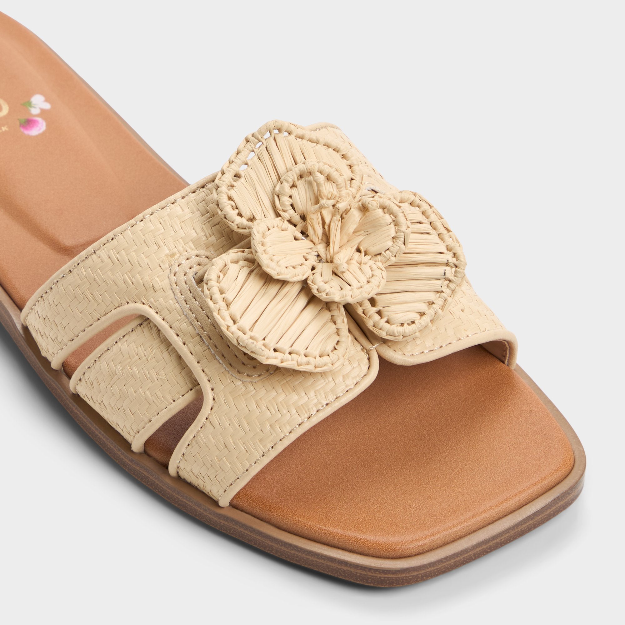 Aldo Seaflower Light Beige Women's Flats - Slide sandal Light Beige