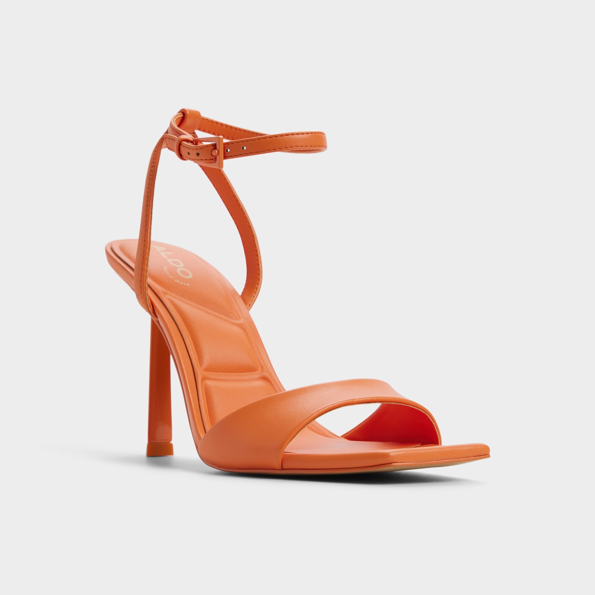 Aldo Illustrious Medium Orange Women's Strappy Heels - Strappy heeled sandal, Stiletto heel Medium Orange