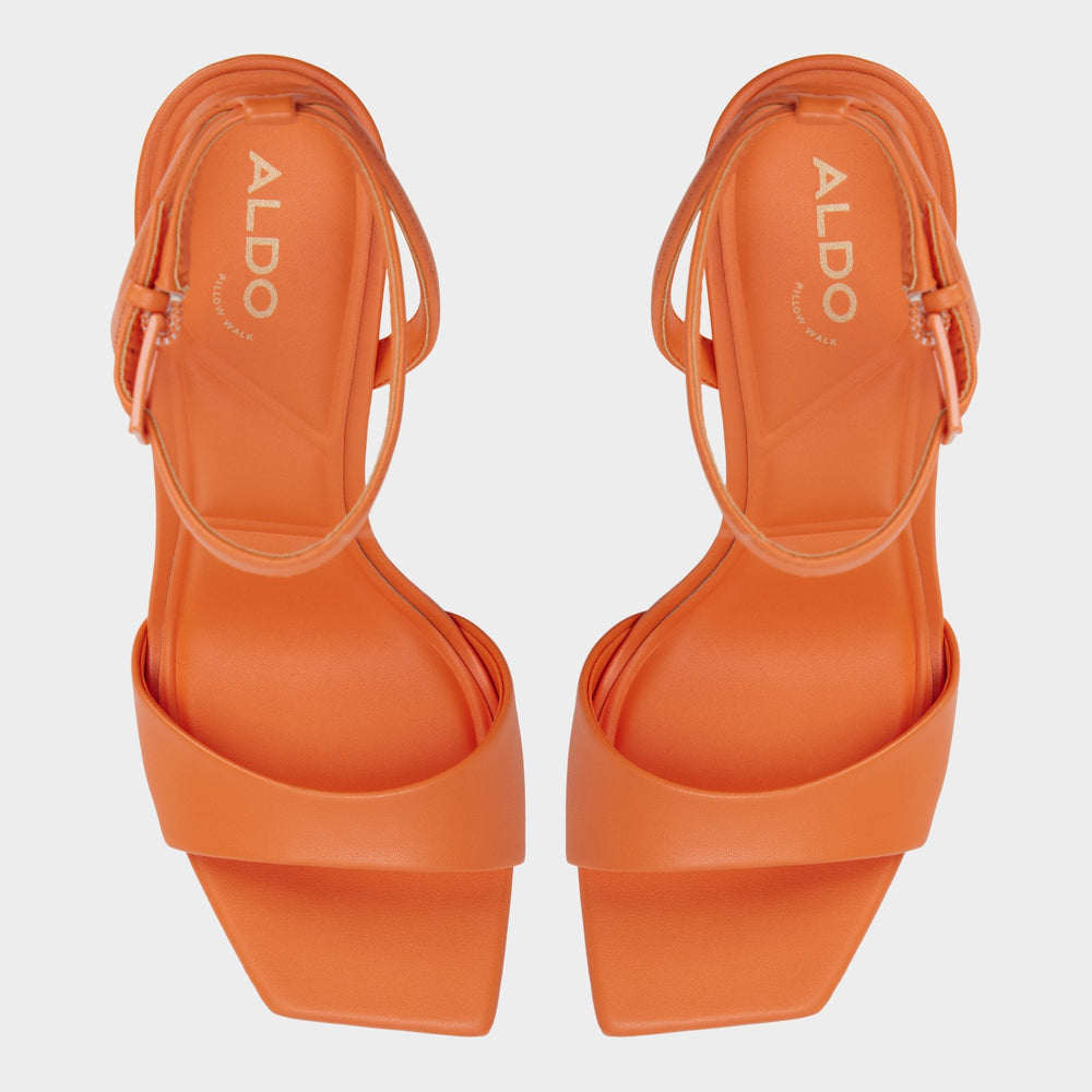 Aldo Illustrious Medium Orange Women's Strappy Heels - Strappy heeled sandal, Stiletto heel Medium Orange