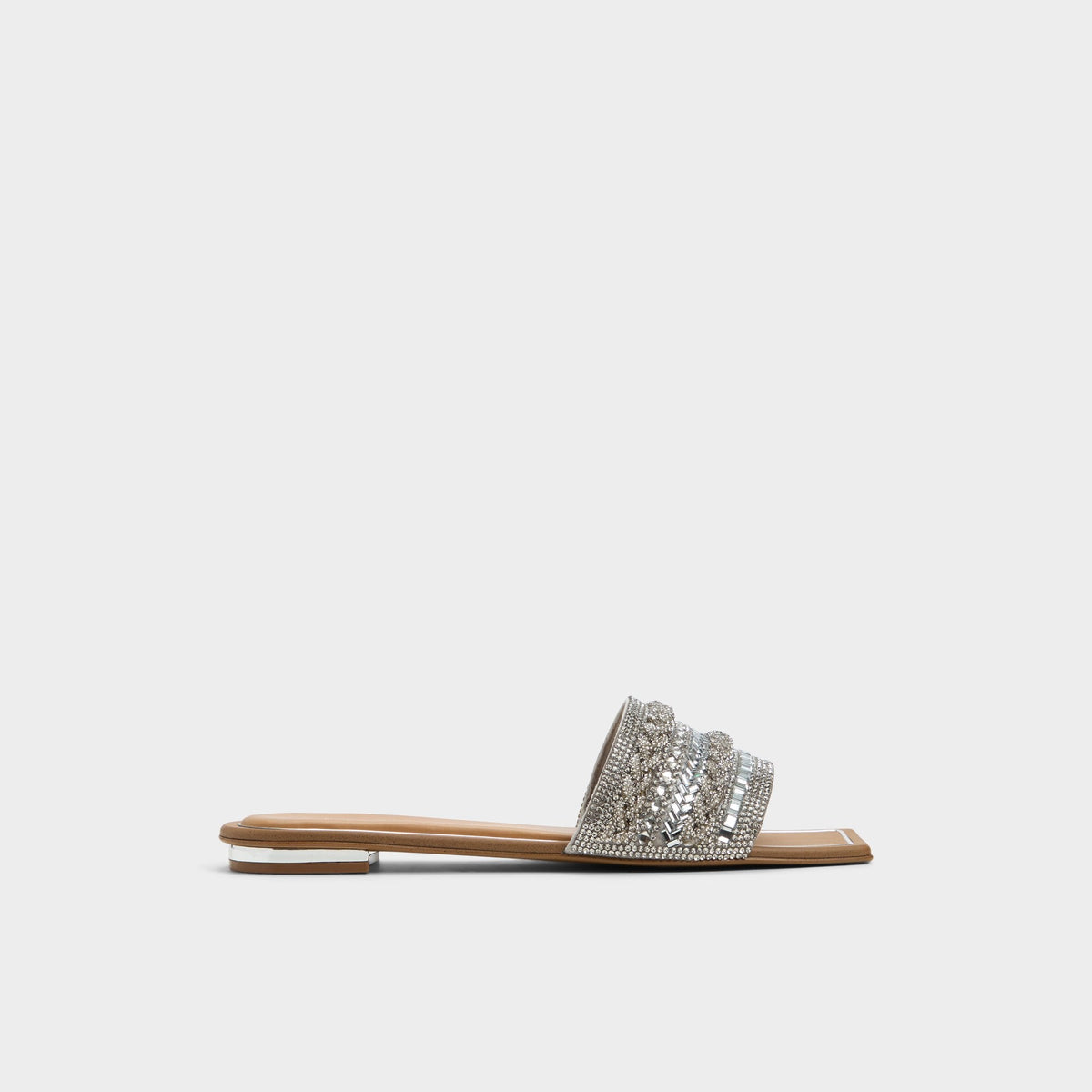 Aldo Navalia Silver Women's Flats - Slide sandal Silver