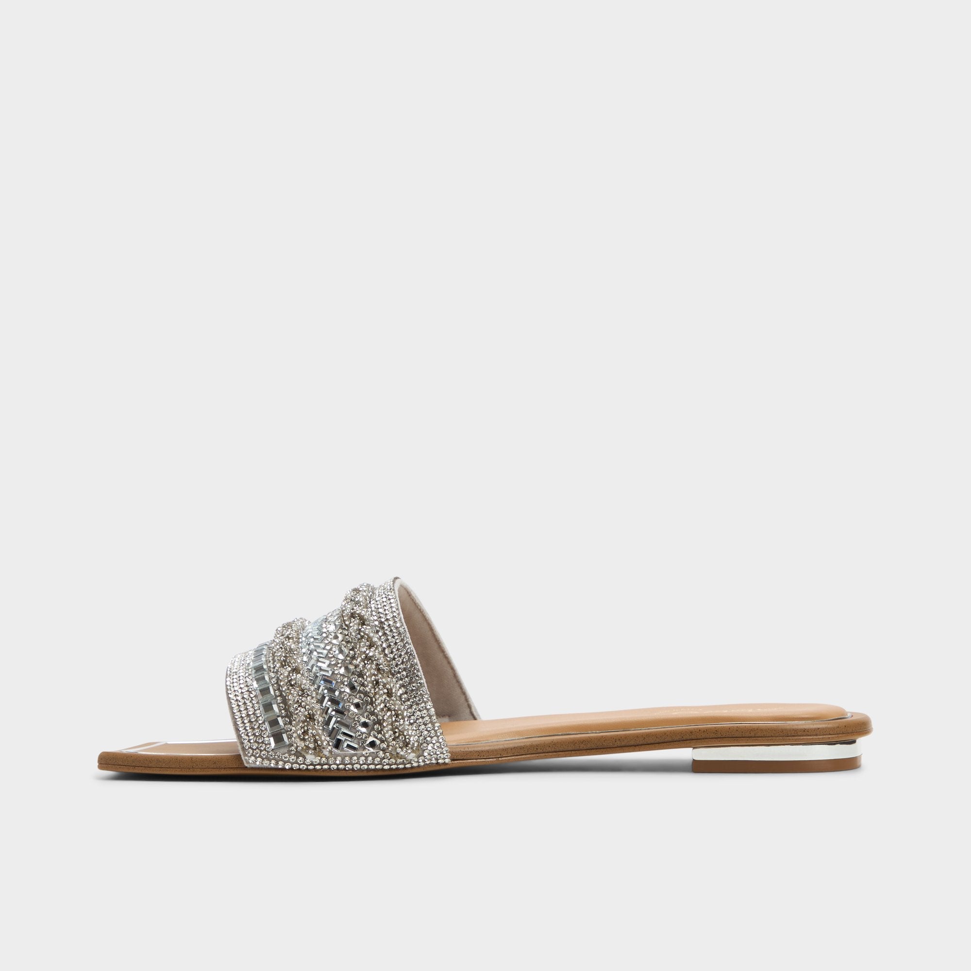 Aldo Navalia Silver Women's Flats - Slide sandal Silver