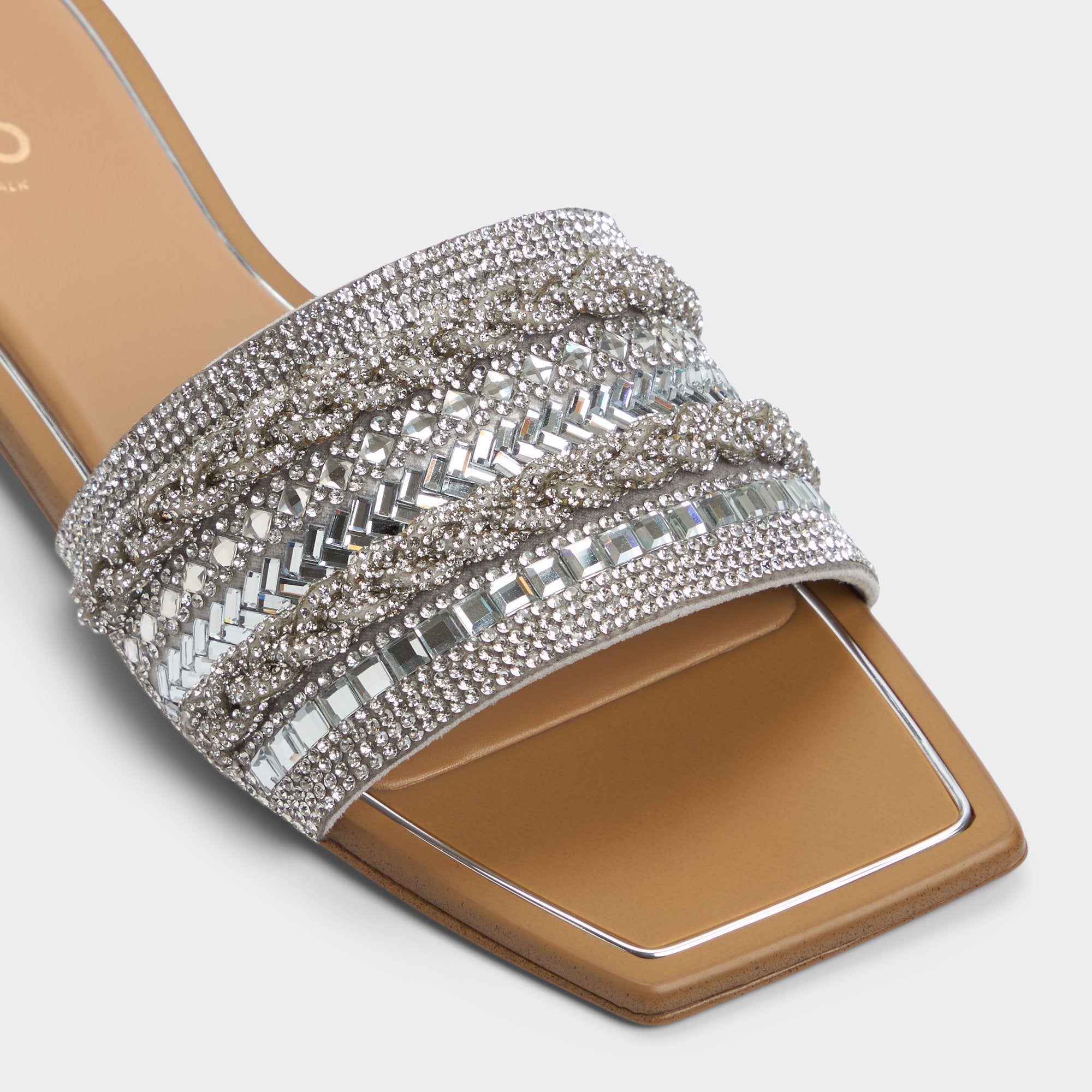 Aldo Navalia Silver Women's Flats - Slide sandal Silver