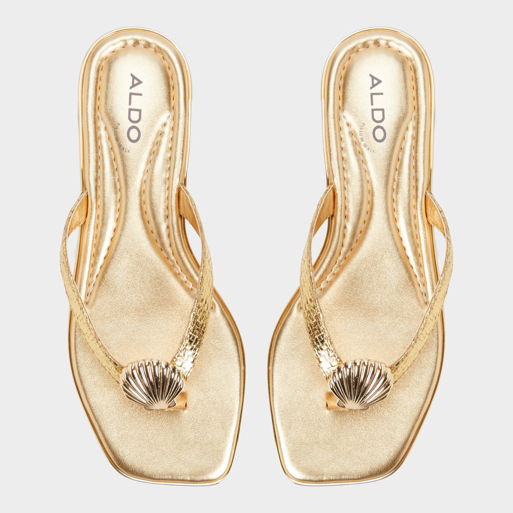 Aldo Conchiglia Gold Women's Flats - Flip flop Gold