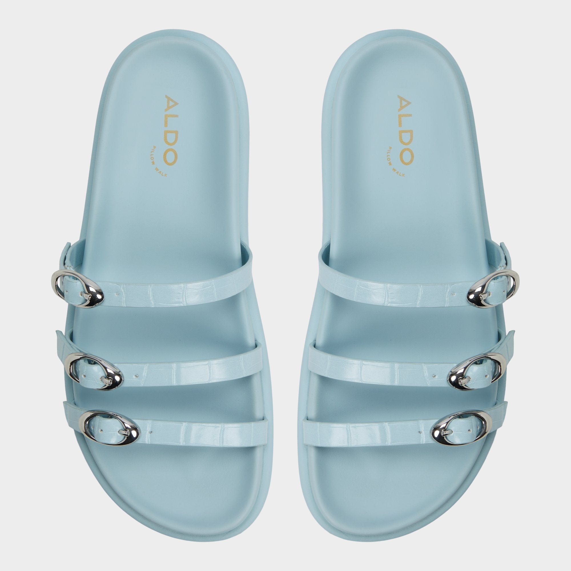Aldo Zephyra Pastel Blue Women's Footbed sandals - Footbed sandal Pastel Blue