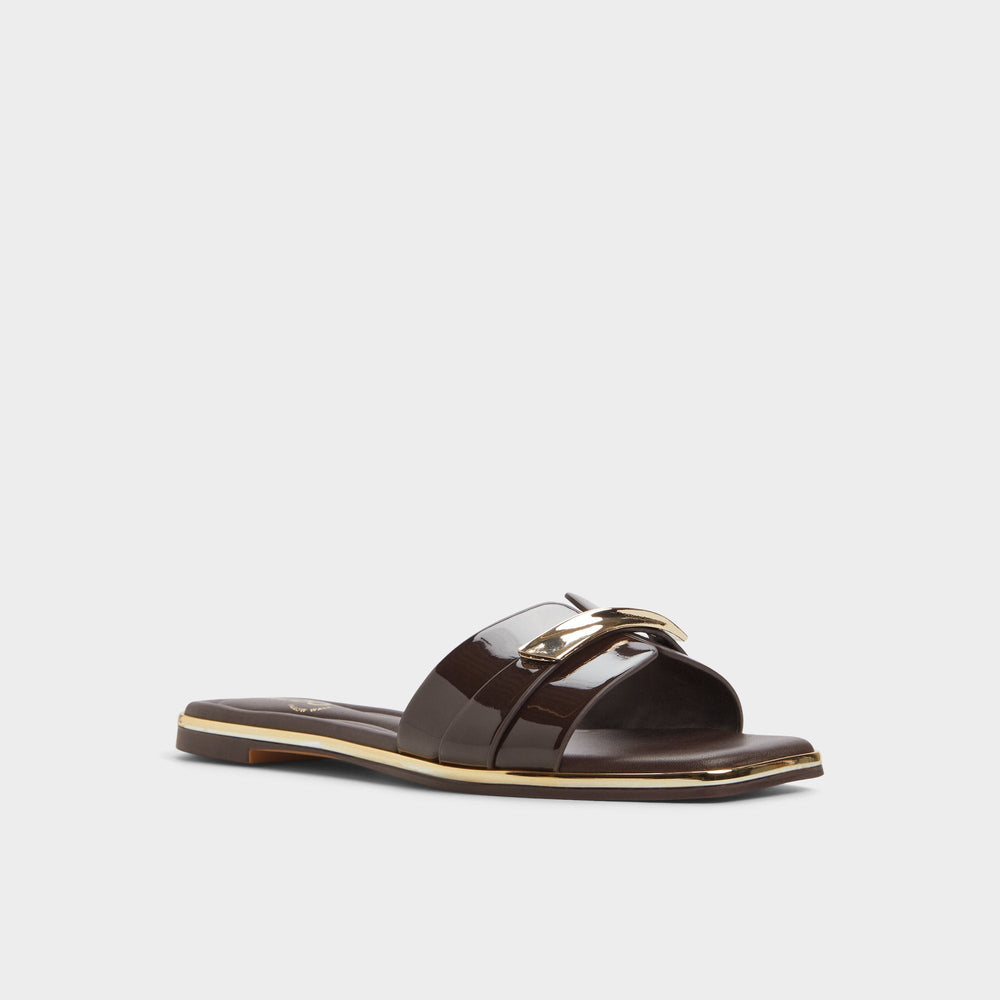 Aldo Darlina Medium Brown Women's Flats - Slide sandal Medium brown