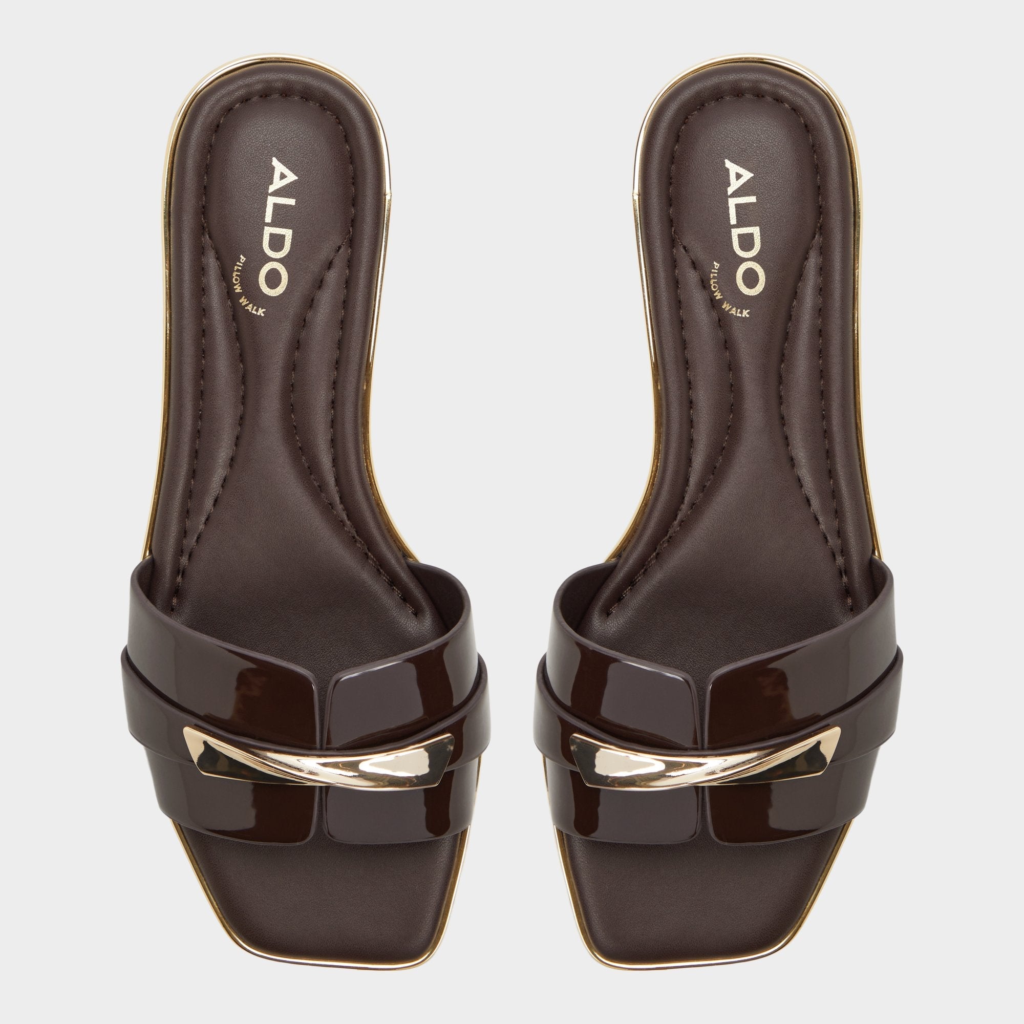 Aldo Darlina Medium Brown Women's Flats - Slide sandal Medium brown