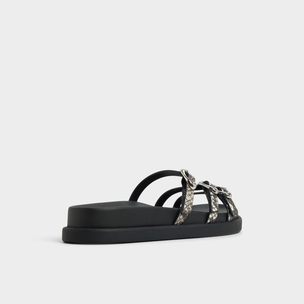 Aldo Zephyra White/Black Women's Footbed sandals - Footbed sandal White/Black