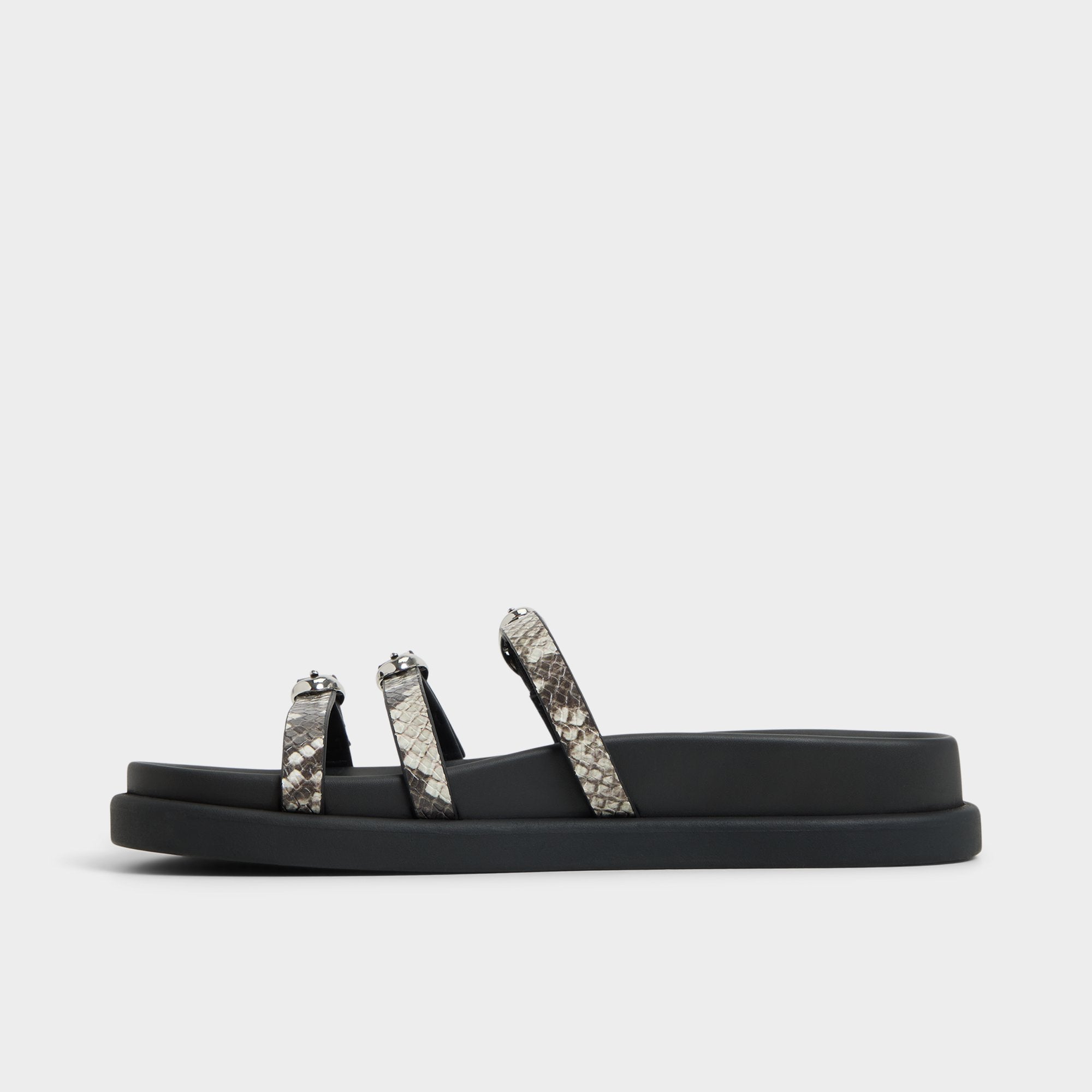 Aldo Zephyra White/Black Women's Footbed sandals - Footbed sandal White/Black