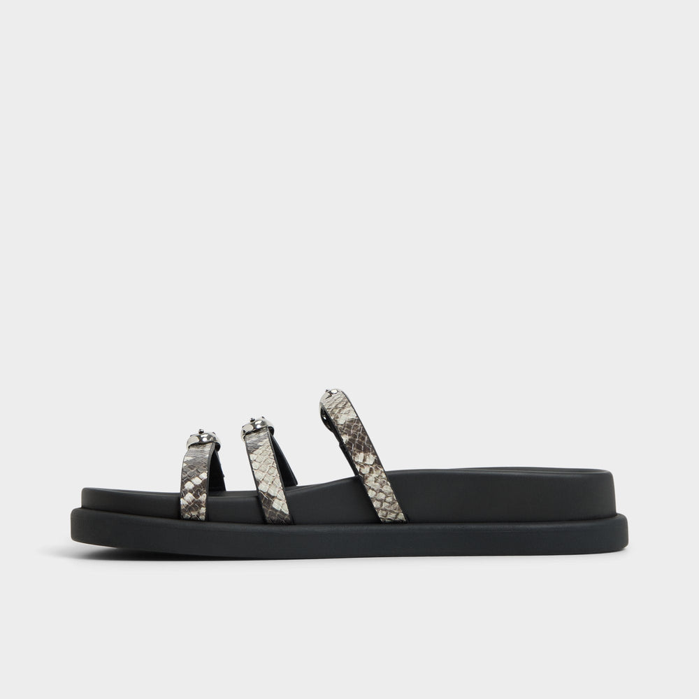 Aldo Zephyra White/Black Women's Footbed sandals - Footbed sandal White/Black