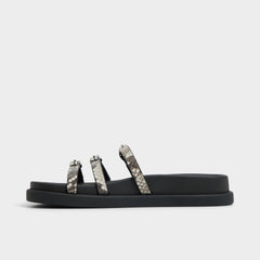 Aldo Zephyra White/Black Women's Footbed sandals - Footbed sandal White/Black
