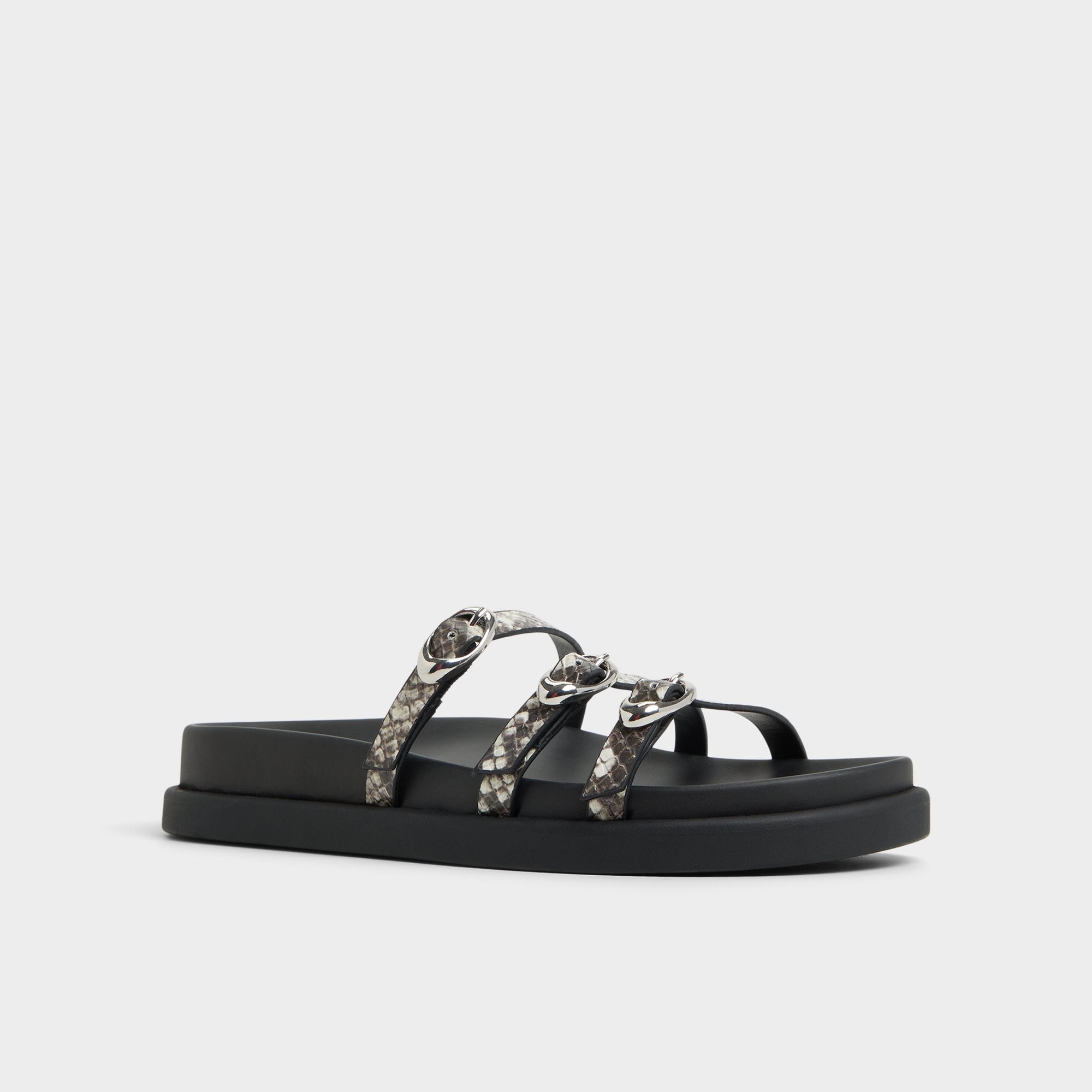 Aldo Zephyra White/Black Women's Footbed sandals - Footbed sandal White/Black
