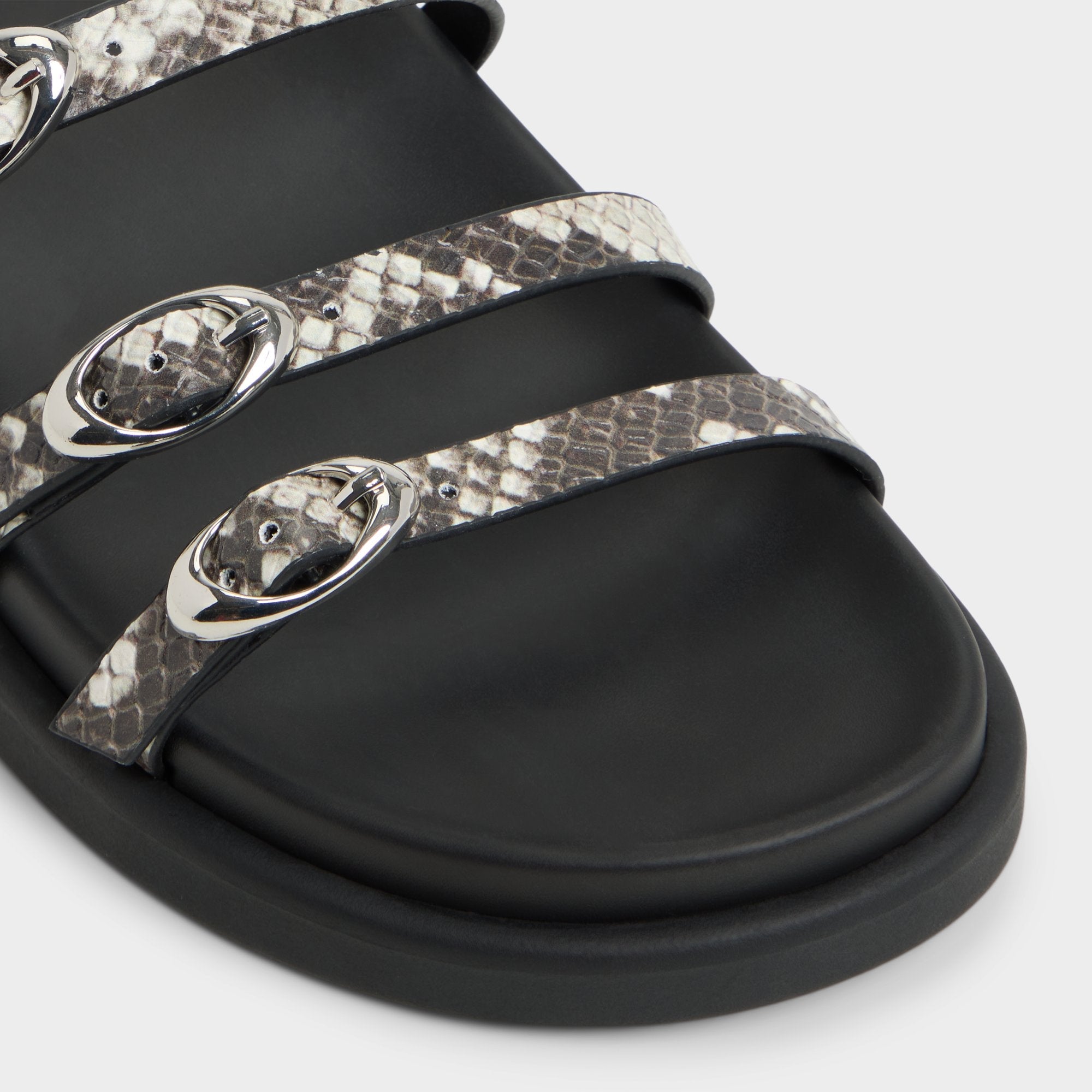 Aldo Zephyra White/Black Women's Footbed sandals - Footbed sandal White/Black