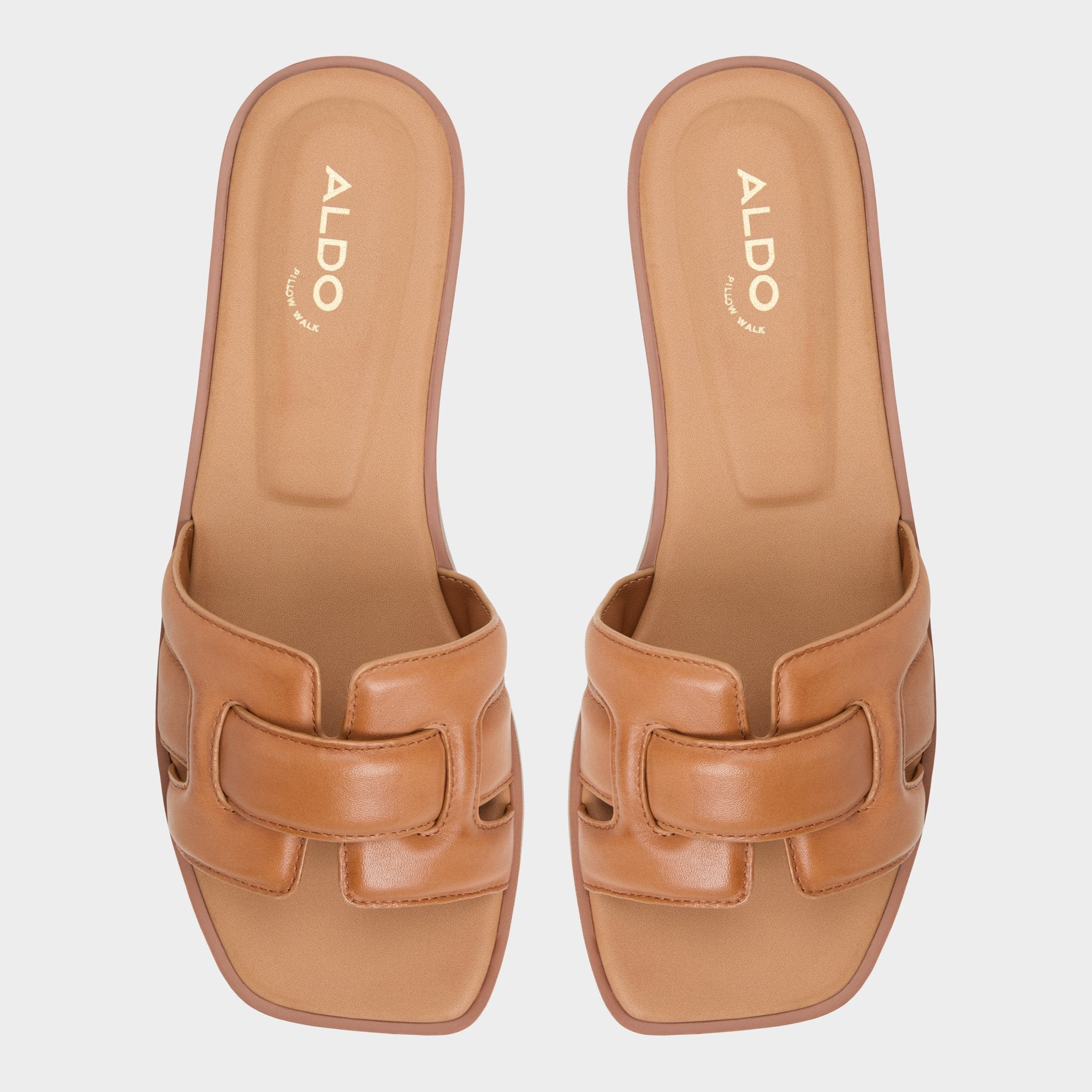 Aldo Eleny Medium Brown Women's Flats - Slide sandal Medium Brown