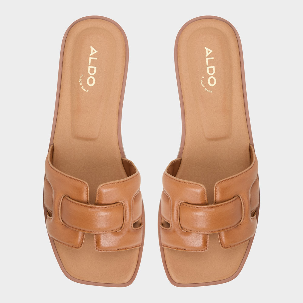 Aldo Eleny Medium Brown Women's Flats - Slide sandal Medium Brown
