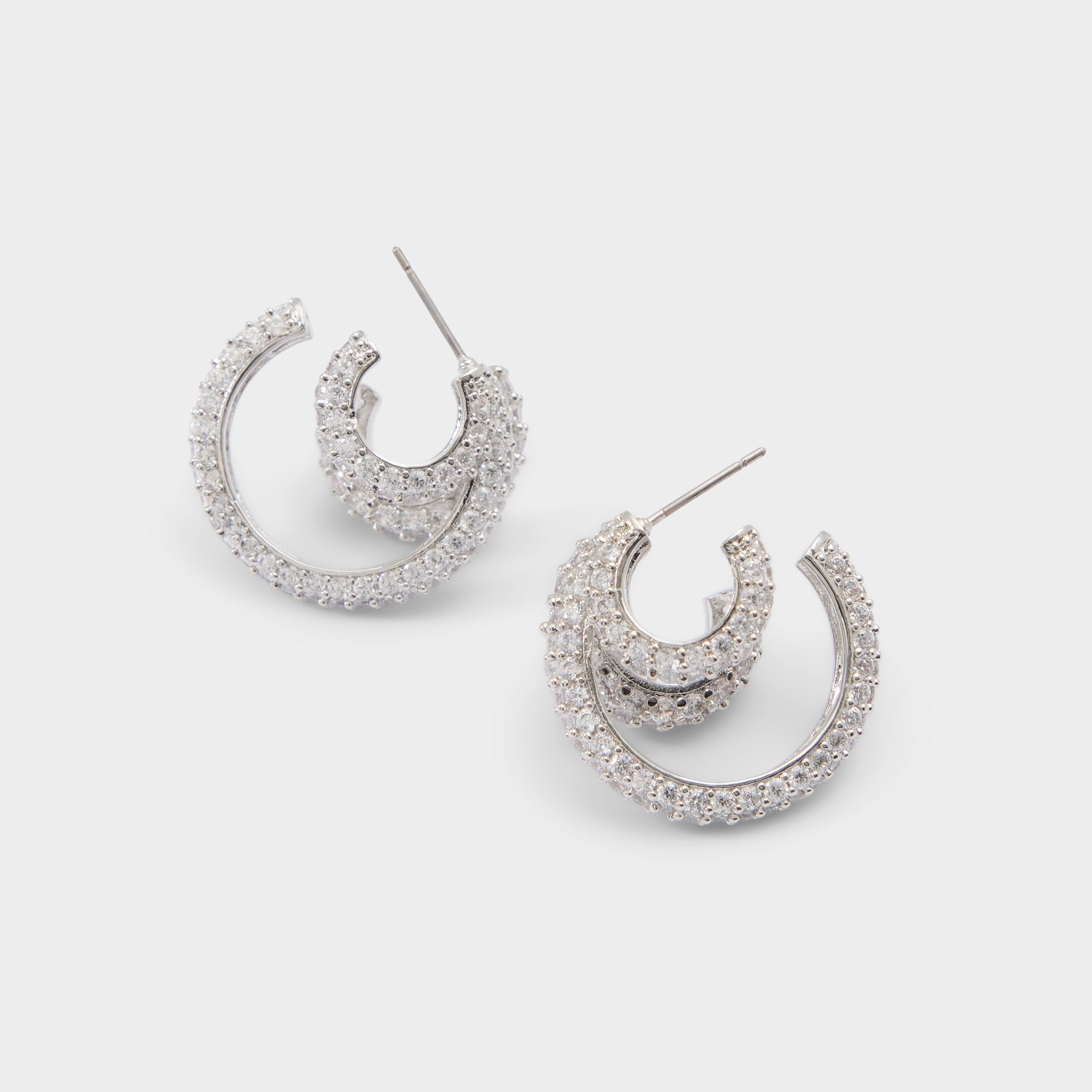 Aldo Glitzys in Silver Clear Multi - Hoop earrings Silver/clear multi