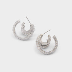 Aldo Glitzys in Silver Clear Multi - Hoop earrings Silver/clear multi