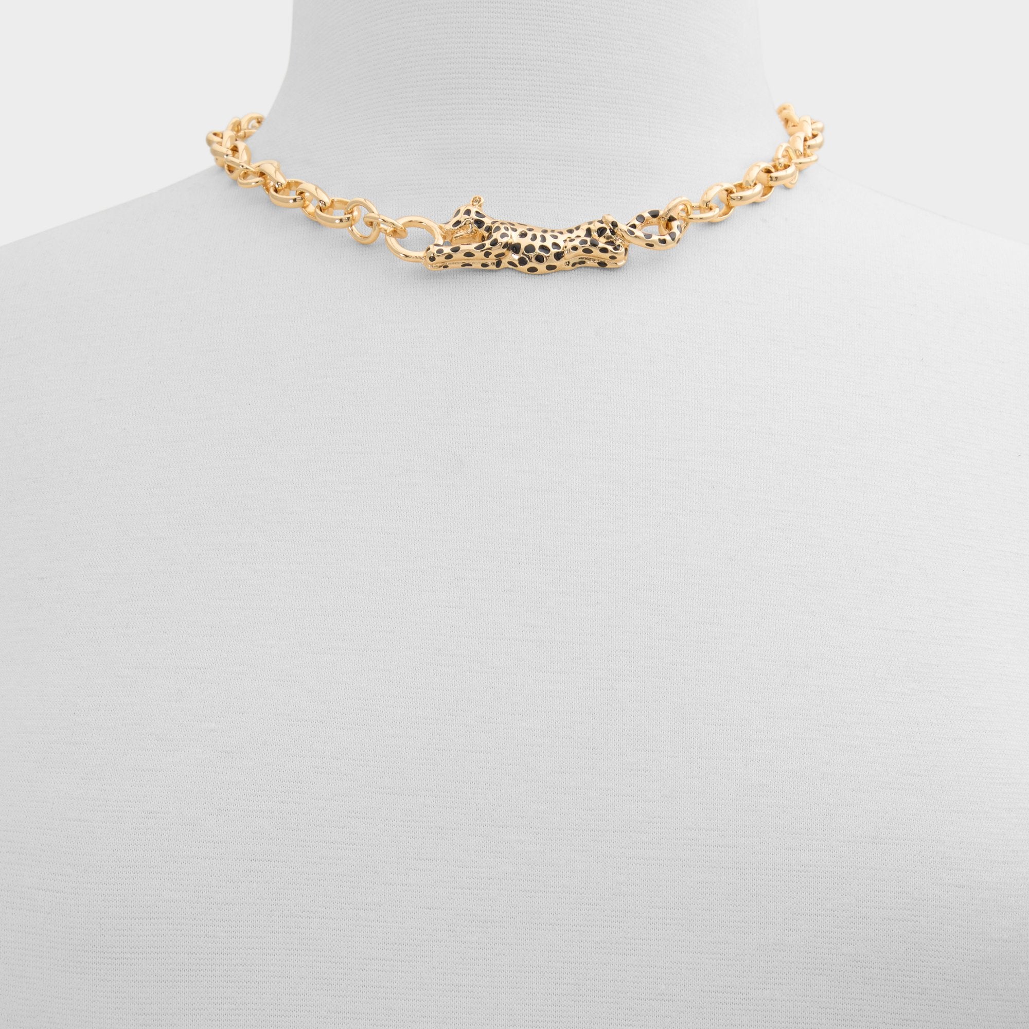 Aldo Panthere in Black Gold Multi - Pendant necklace Black/gold multi