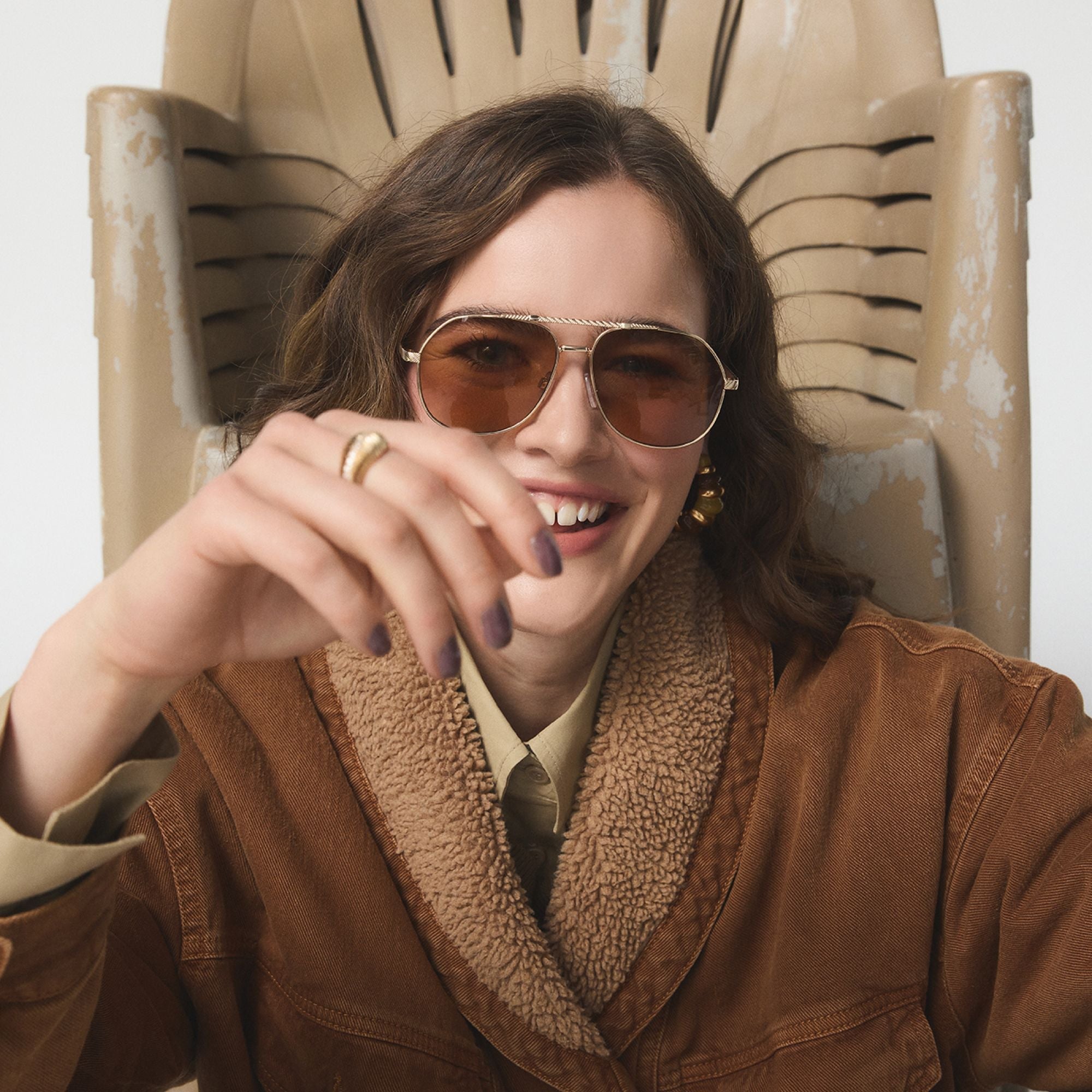 Aldo Frejja in Gold - Aviator sunglasses Gold