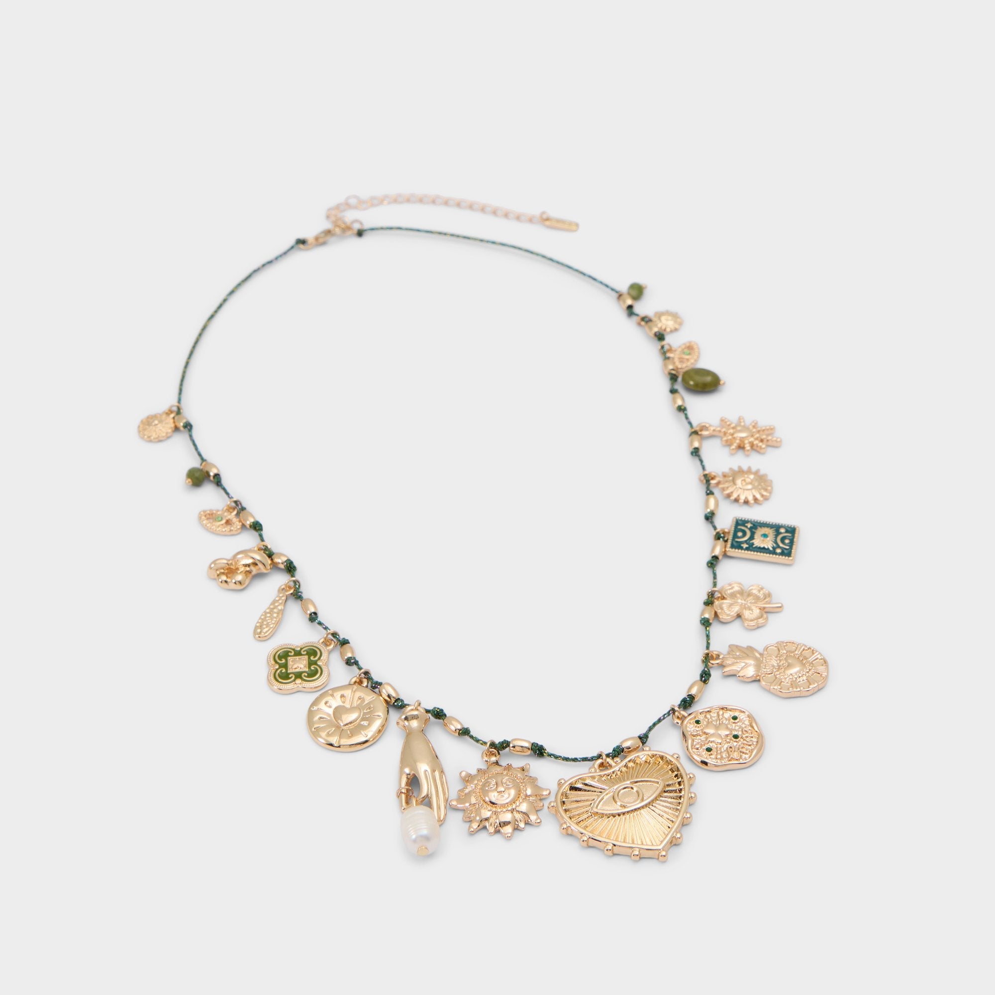 Aldo Bohemian in Dark Green - Charm necklace Dark green