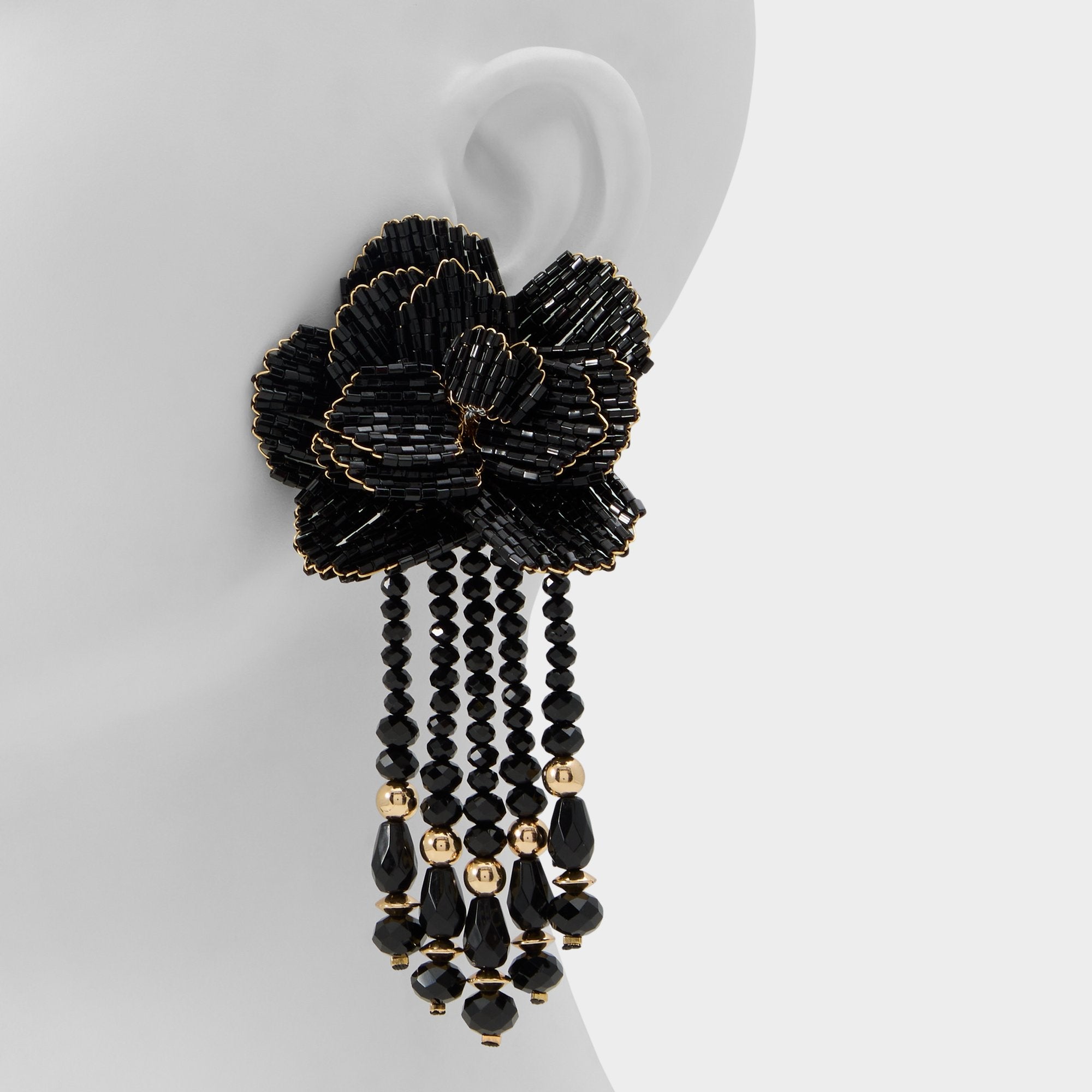 Aldo Petalia Black/Gold Multi Women's Earrings - Statement earrings Black/gold multi
