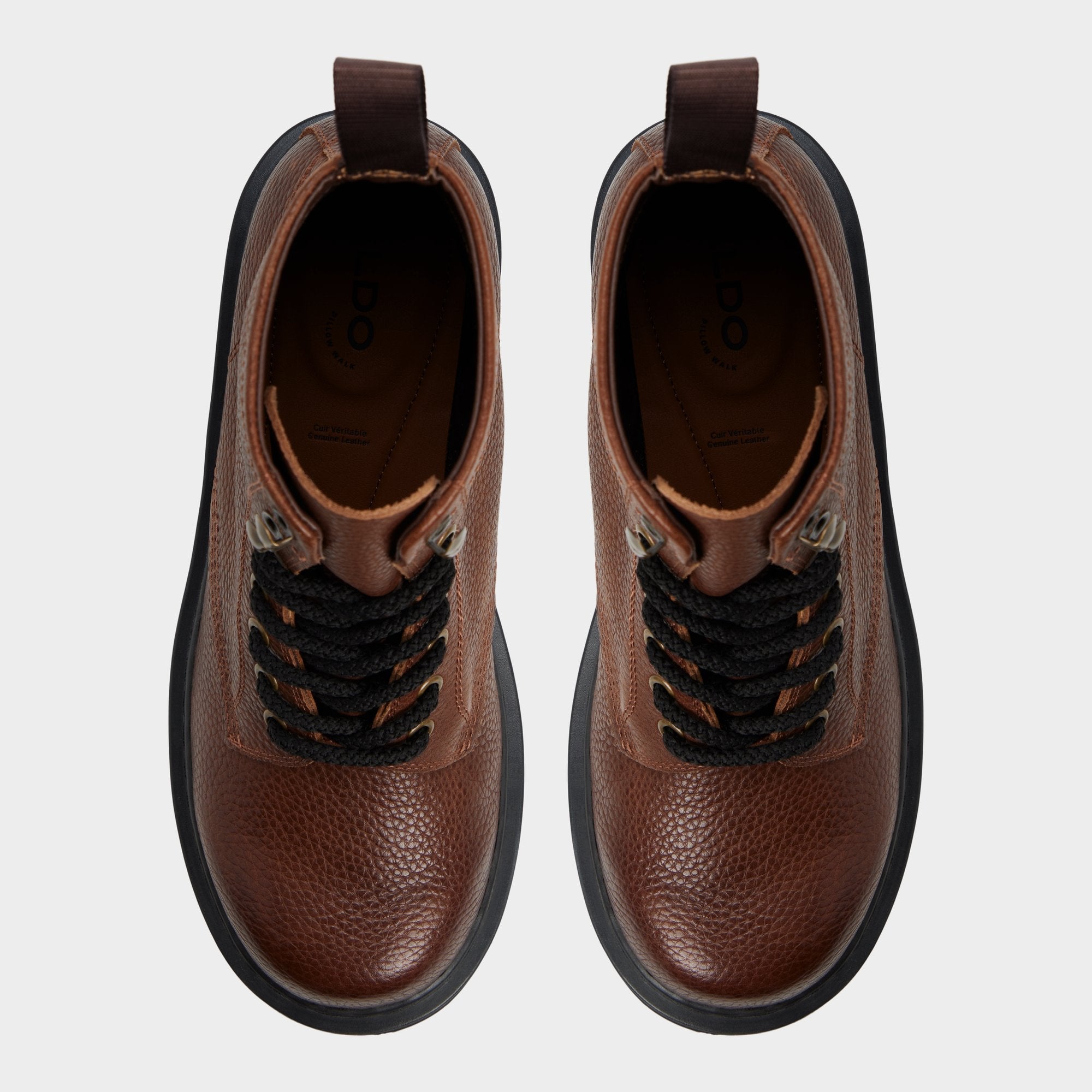 Aldo Doublezero in Dark Brown - Combat boot, Lug sole Dark brown
