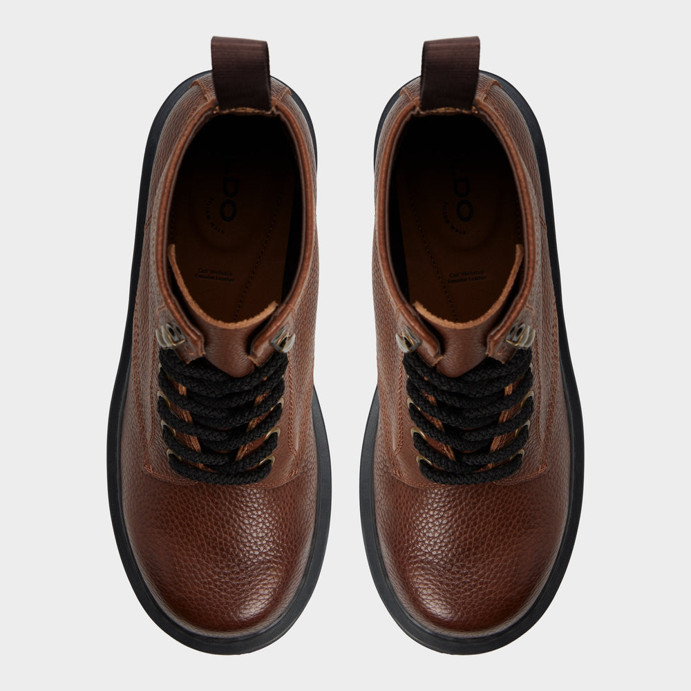 Aldo Doublezero in Dark Brown - Combat boot, Lug sole Dark brown