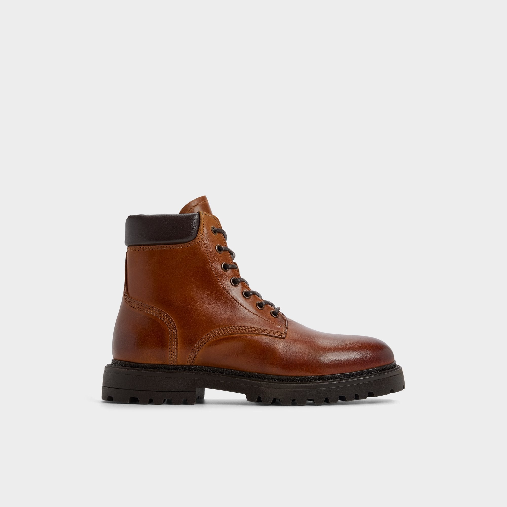 Aldo Draco in Cognac - Combat boot, Lug sole Cognac