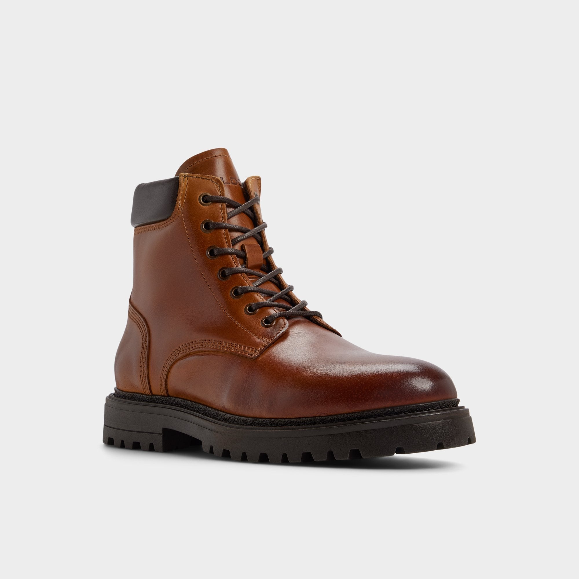 Aldo Draco in Cognac - Combat boot, Lug sole Cognac