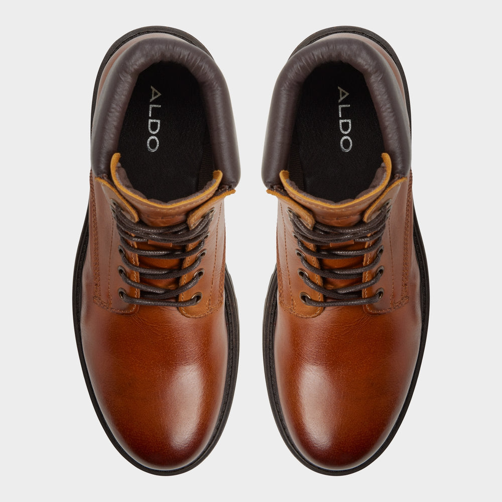 Aldo Draco in Cognac - Combat boot, Lug sole Cognac