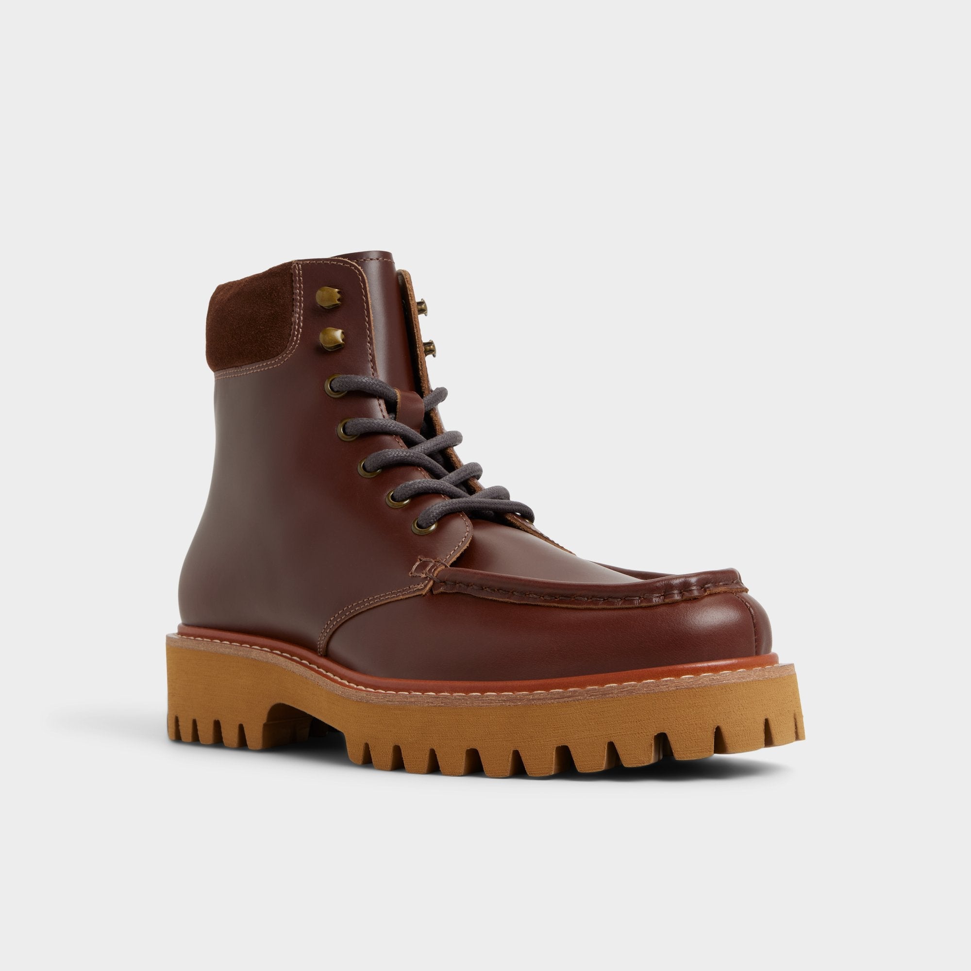 Aldo Grier in Medium Brown - Combat boot, Lug sole Medium brown