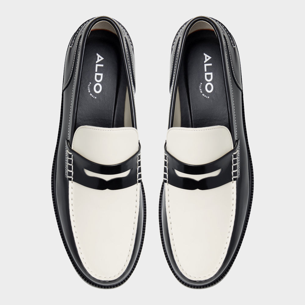 Aldo Kieran Black/White Men's Dress Shoes - Loafer Black/white
