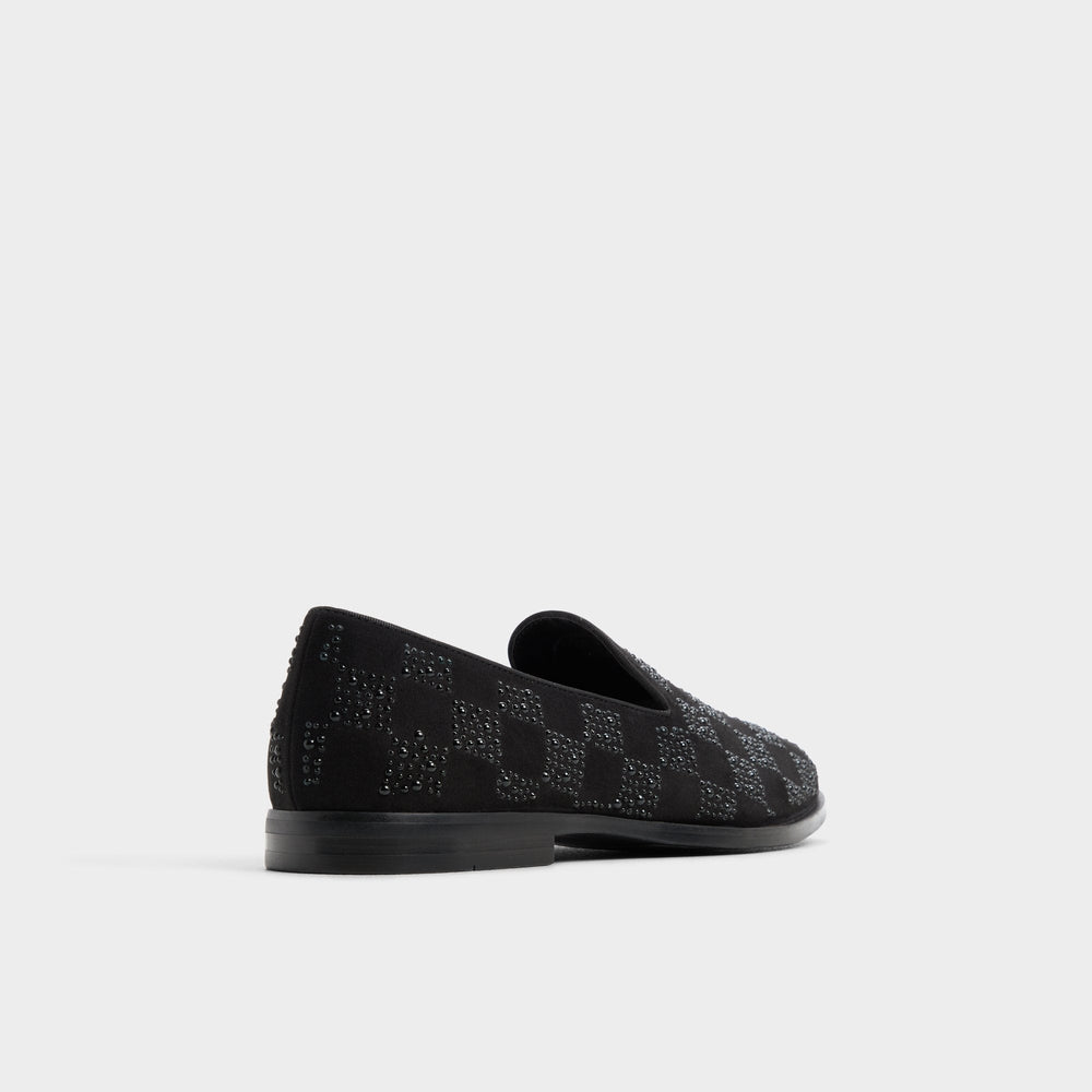 Aldo Casino Other Black Synthetic Textured Men's Dress Shoes - Loafer Other Black