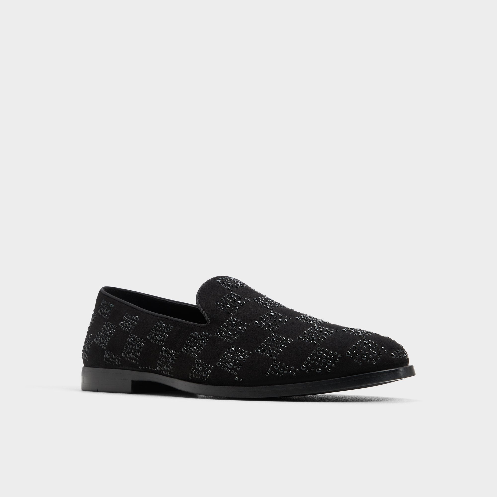 Aldo Casino Other Black Synthetic Textured Men's Dress Shoes - Loafer Other Black