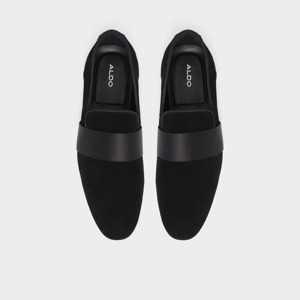 Aldo Asaria Open Black Leather Suede Men's Loafers & Slip-Ons - Loafer Open Black