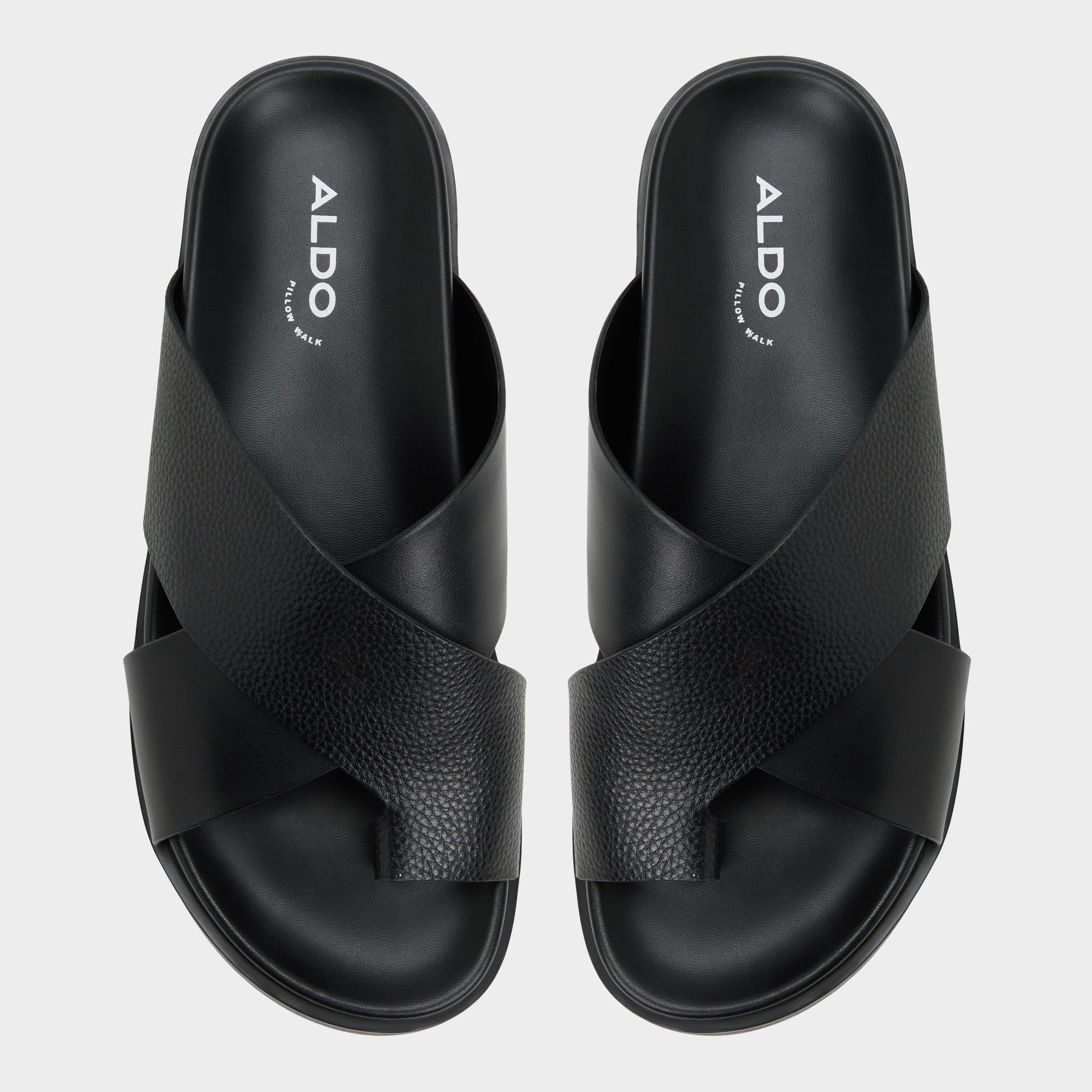 Aldo Darley Black Men's Sandals & Slides - Strappy flat sandal Black