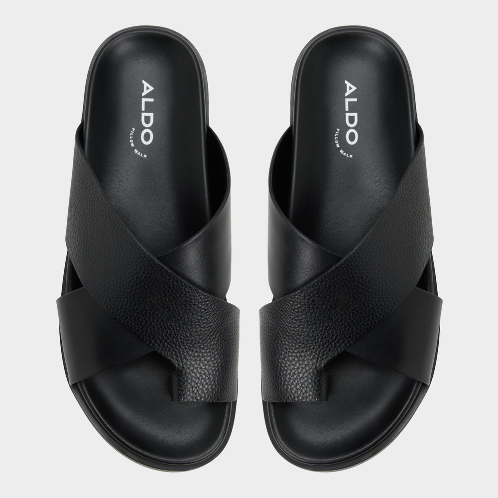 Aldo Darley Black Men's Sandals & Slides - Strappy flat sandal Black