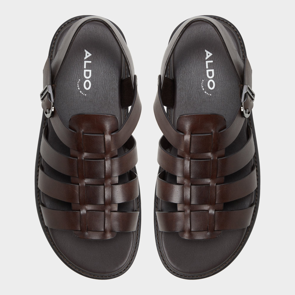 Aldo Warley Dark Brown Men's Sandals & Slides - Strappy flat sandal Dark Brown