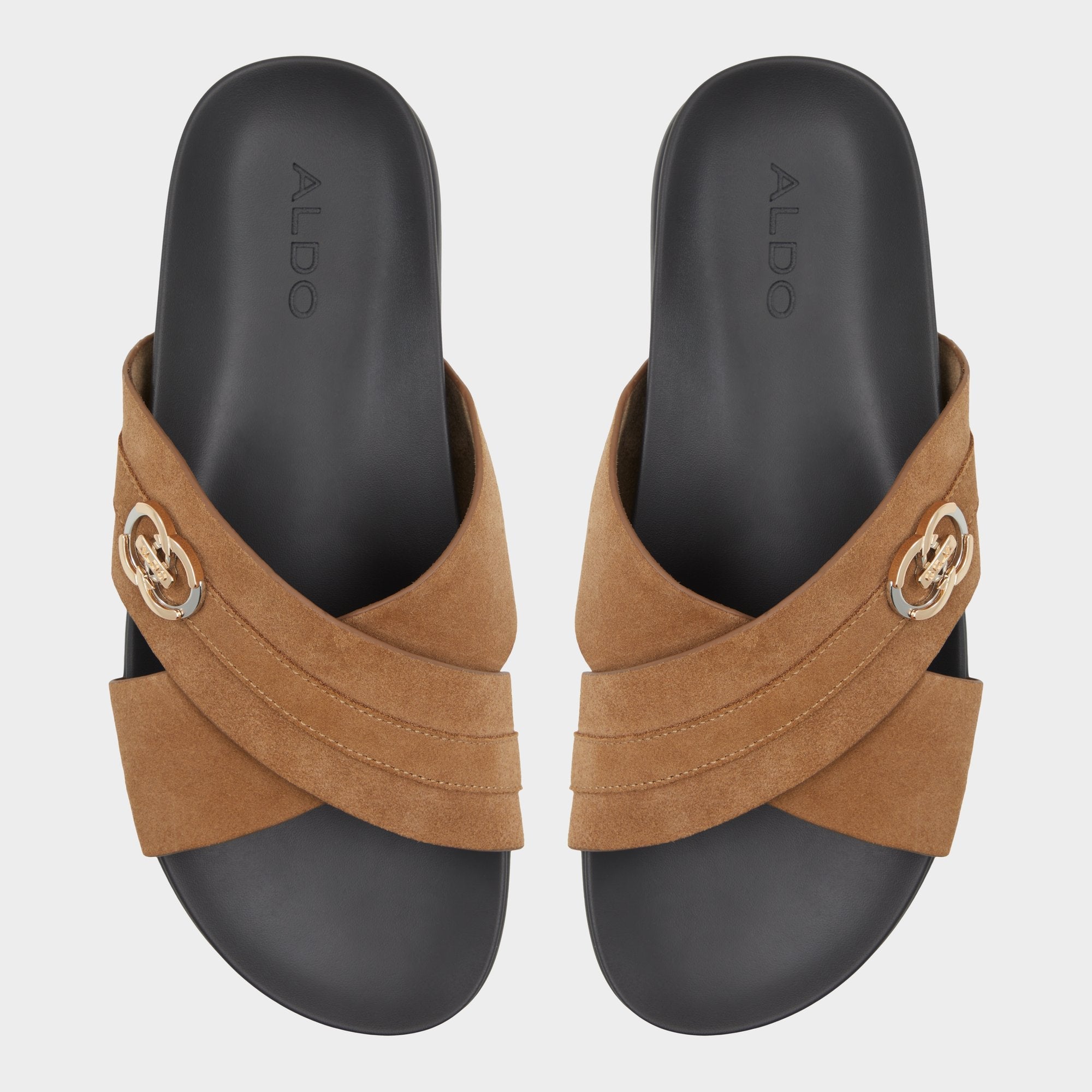 Aldo Delmar Open Brown Men's Slides - Slide sandal Open Brown