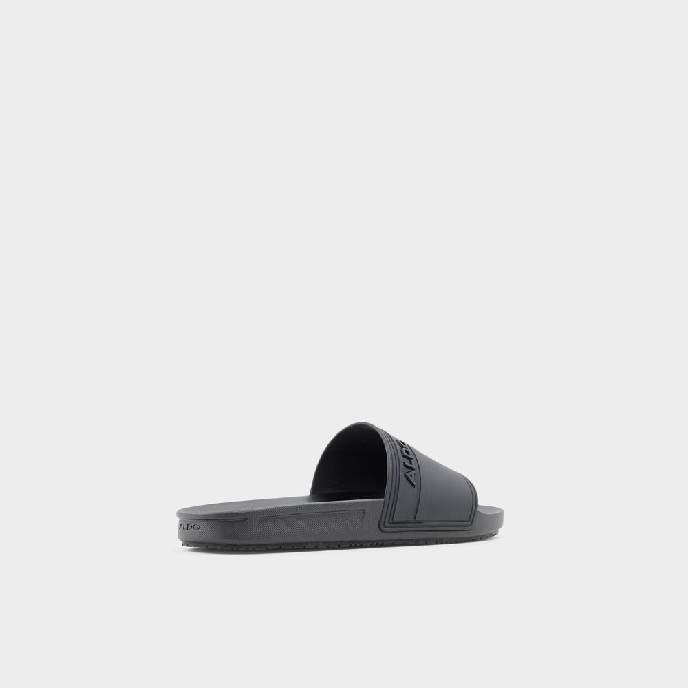 Aldo Dinmore Black Synthetic Rubber Men's Slides - Slide sandal Black
