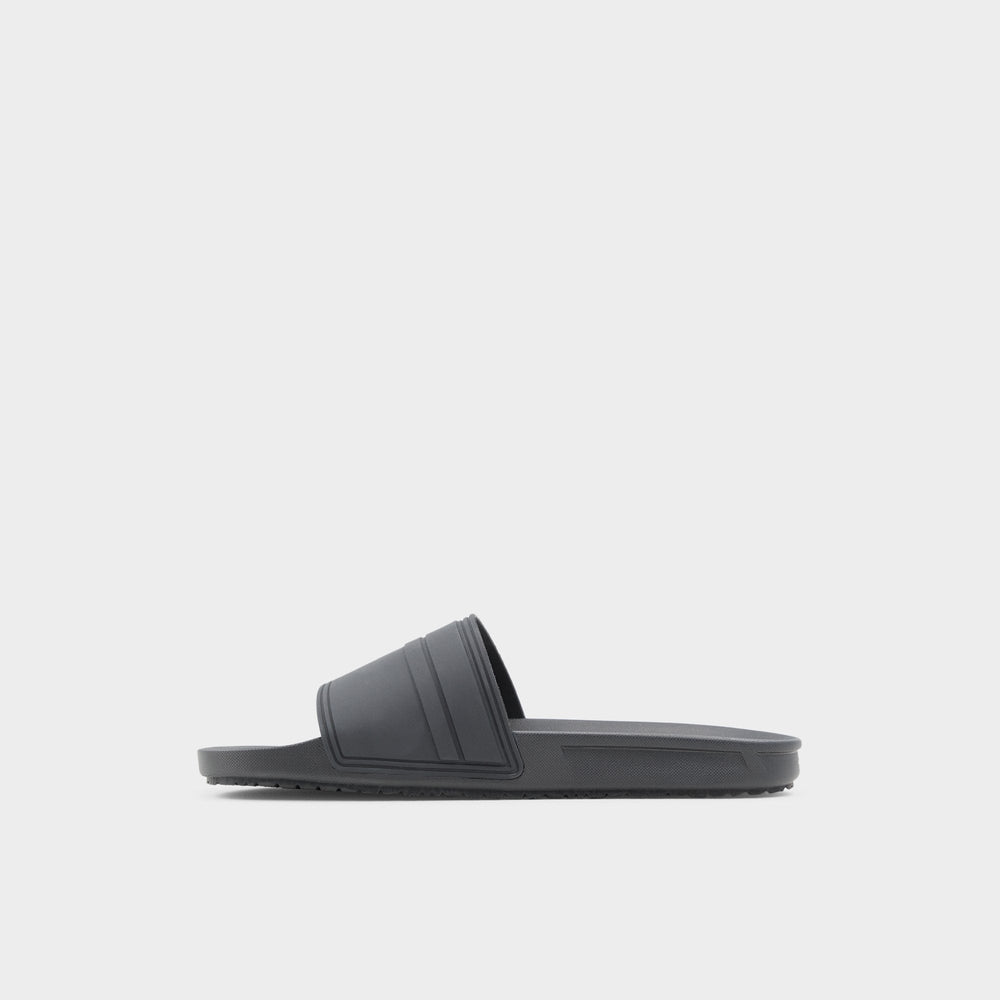 Aldo Dinmore Black Synthetic Rubber Men's Slides - Slide sandal Black