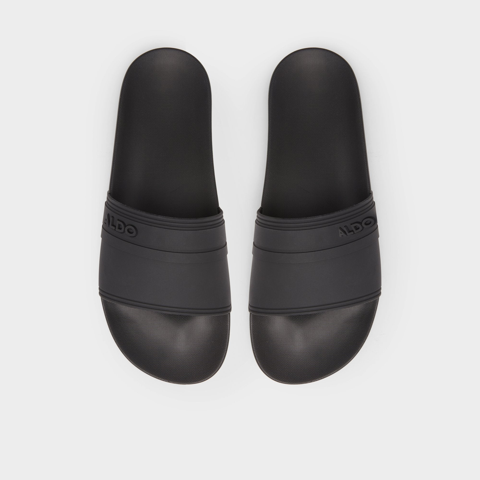 Aldo Dinmore Black Synthetic Rubber Men's Slides - Slide sandal Black