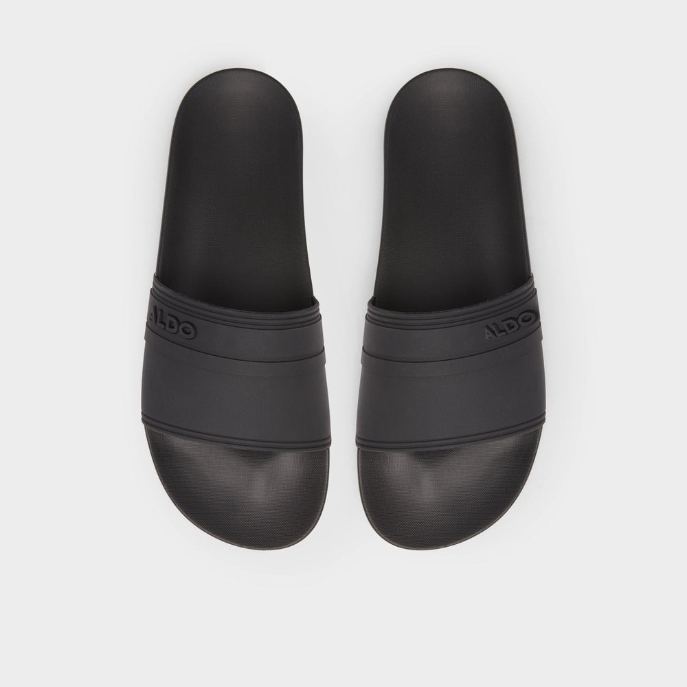 Aldo Dinmore Black Synthetic Rubber Men's Slides - Slide sandal Black